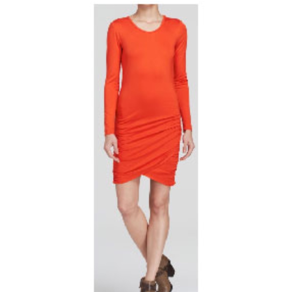 Trina Turk Knee Length Ruched Long Sleeve Dress